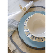 Blue Scallop Melamine Plates