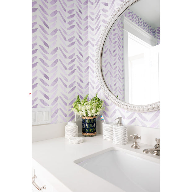 Parker Chevron Lavender Wallpaper Swatch