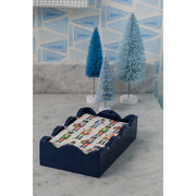 Navy Scallop Lacquered Guest Towel Holder