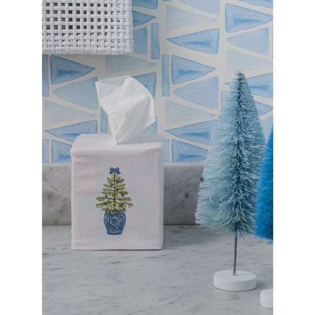 Chinoiserie Christmas Tree Tissue Box Cover