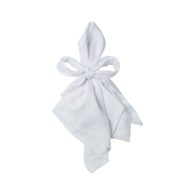 White Bow Linen Napkins - Set of 2