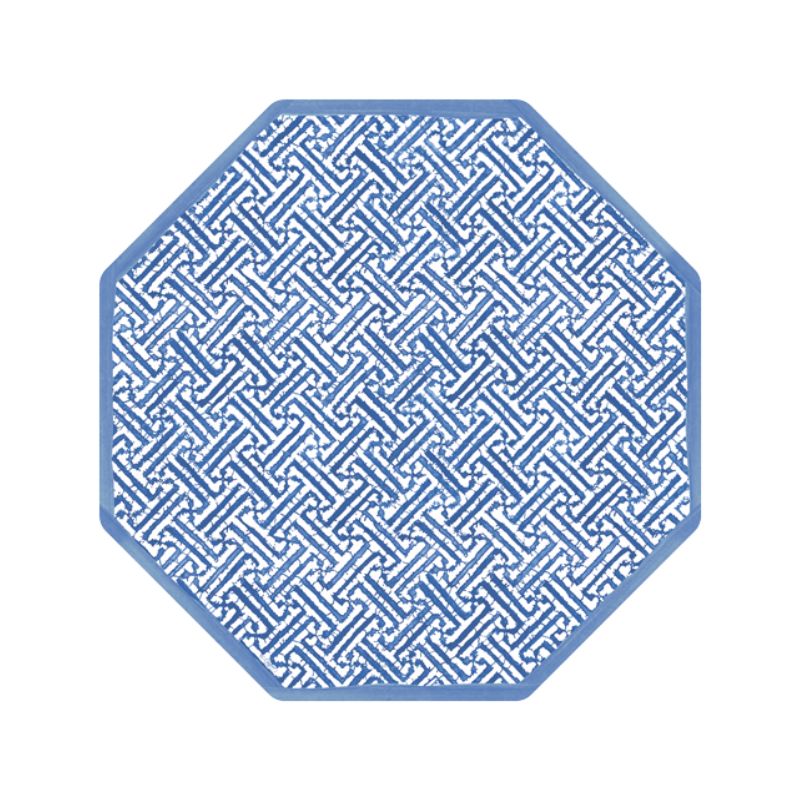 Blue Fretwork Recyclable Placemat Set of 4 Cailini Coastal