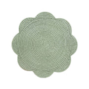 Sea Green Scallop Rattan Placemat - Set of 4