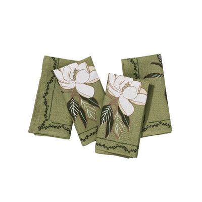 Magnolia Blossom Napkin Set - Forest