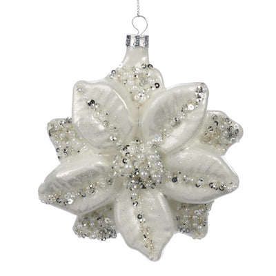 Frosted Poinsettia Ornament