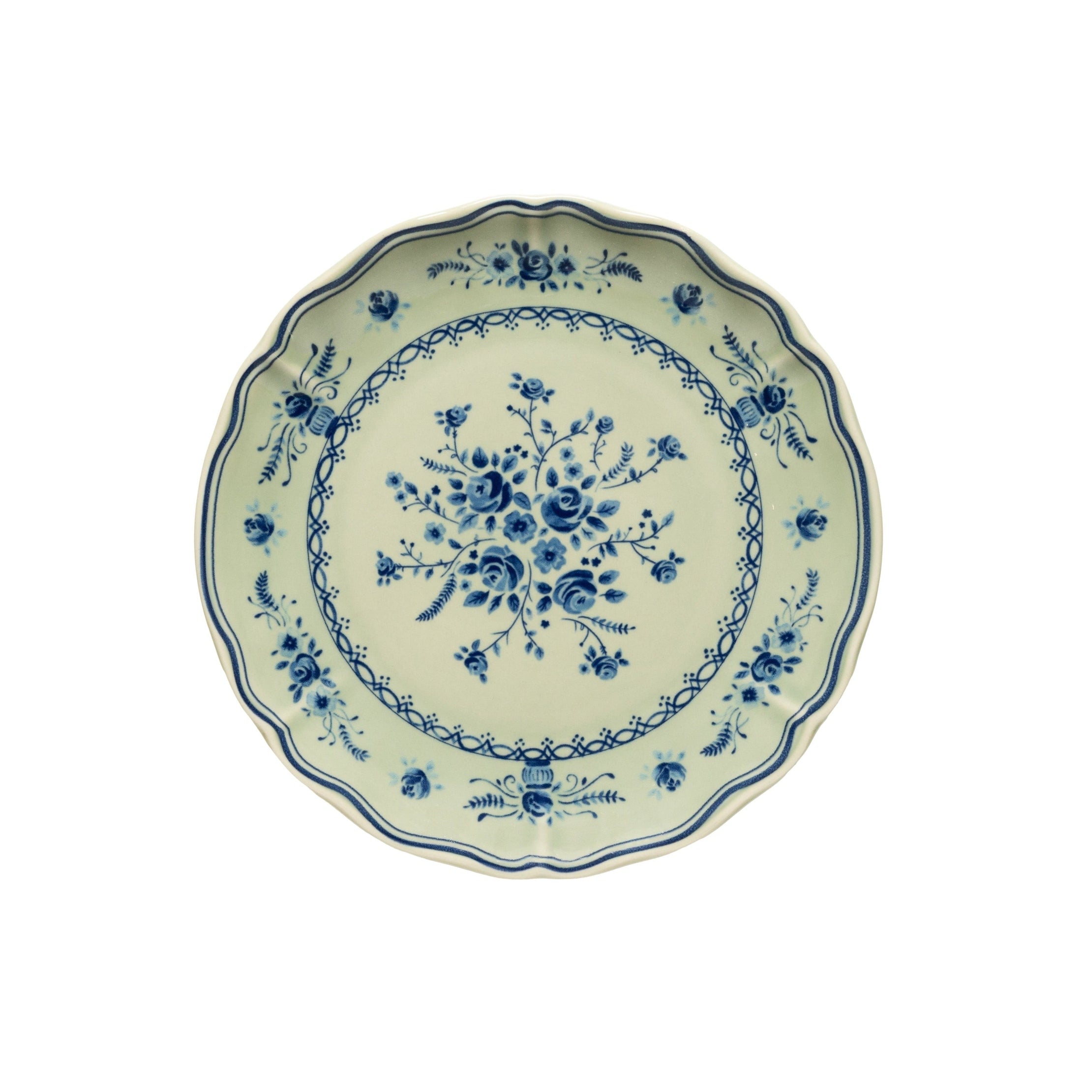 Newport Rose Green Plate - Set of 6