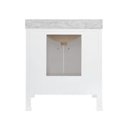 Horizon 30.5" Single Bathroom Vanity with Cararra Marble Top - White