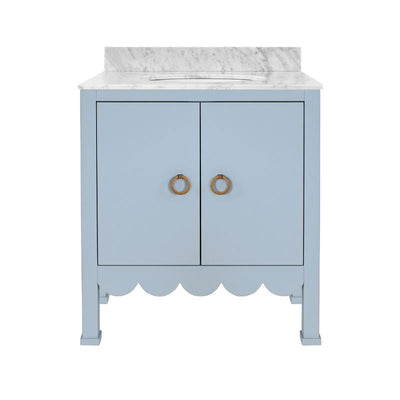 Horizon 30.5" Single Bathroom Vanity with Cararra Marble Top - Blue