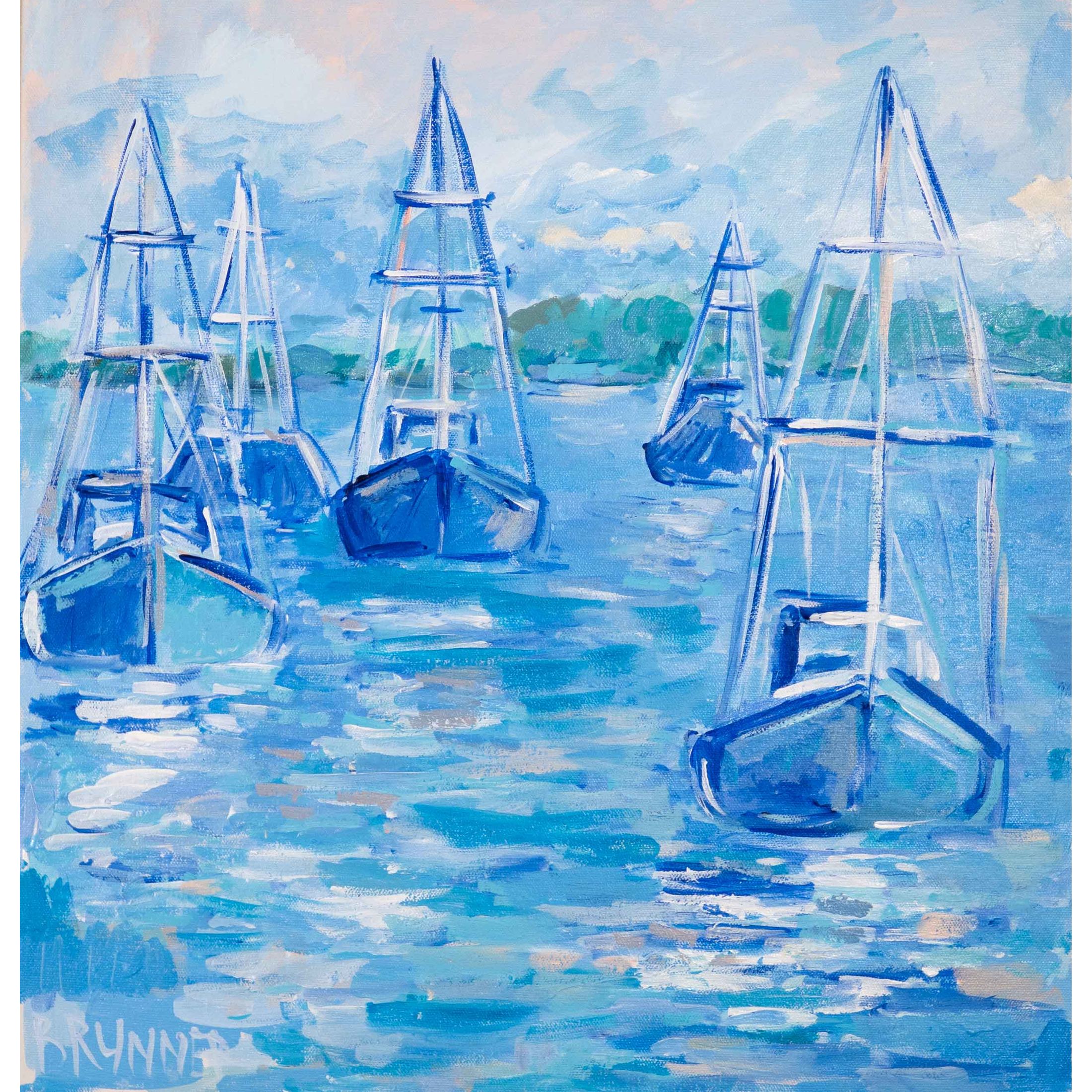 Yachts Original Framed Painting