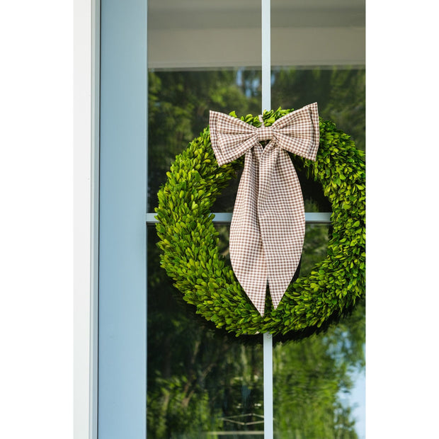 Cinnamon Gingham Check Oversized Bow