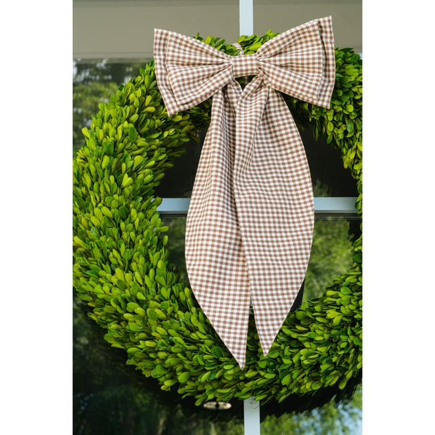Cinnamon Gingham Check Oversized Bow