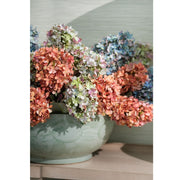 Oversized Painted Floral Bowl - Green