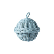 Braided Rattan Ornaments - Blue