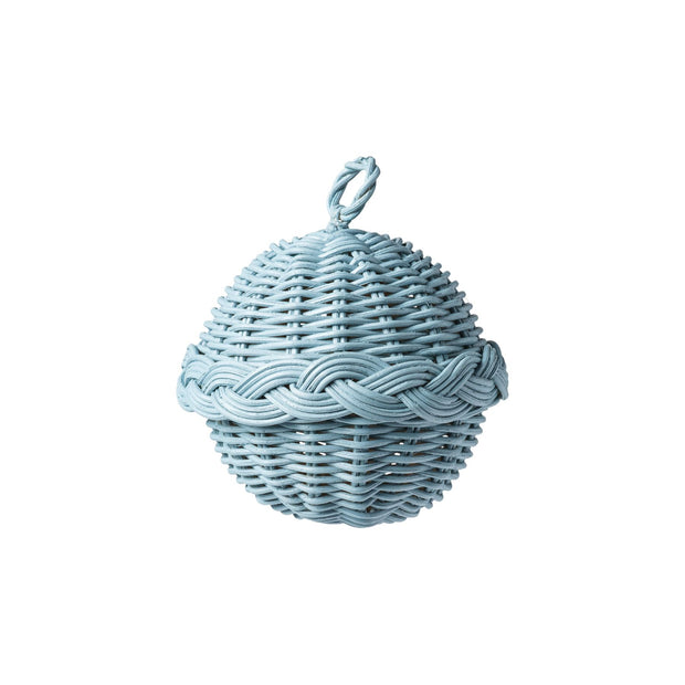 Braided Rattan Ornaments - Blue
