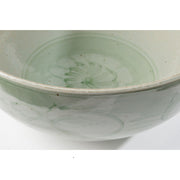Oversized Painted Floral Bowl - Green
