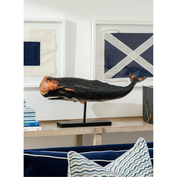 Antiqued Sperm Whale Sculpture