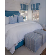Audrey Accent Ottoman in Sailor Stripe Blue