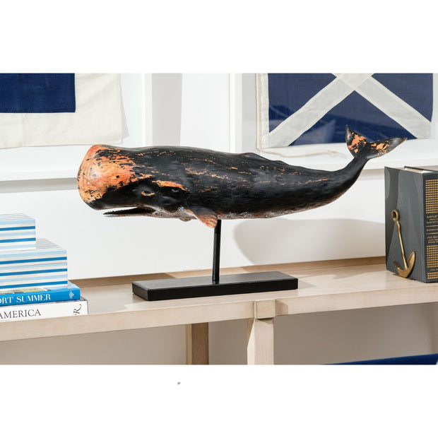 Antiqued Sperm Whale Sculpture