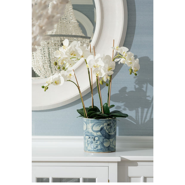 Catalina Faux Shagreen Mirror - White