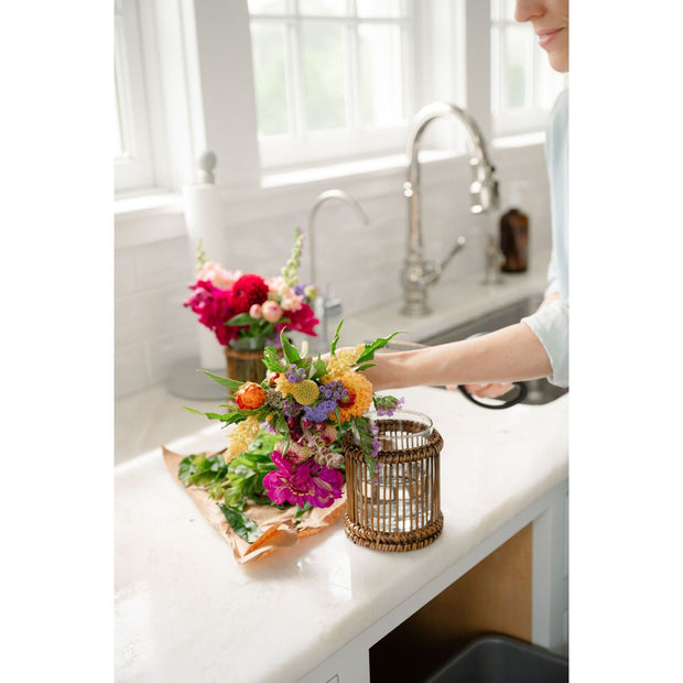 Cabo Rattan Hurricane/ Vase