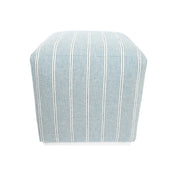 Audrey Accent Ottoman in Sailor Stripe Blue