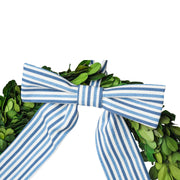 Preserved Boxwood Wreath with Classic Stripe Ribbon