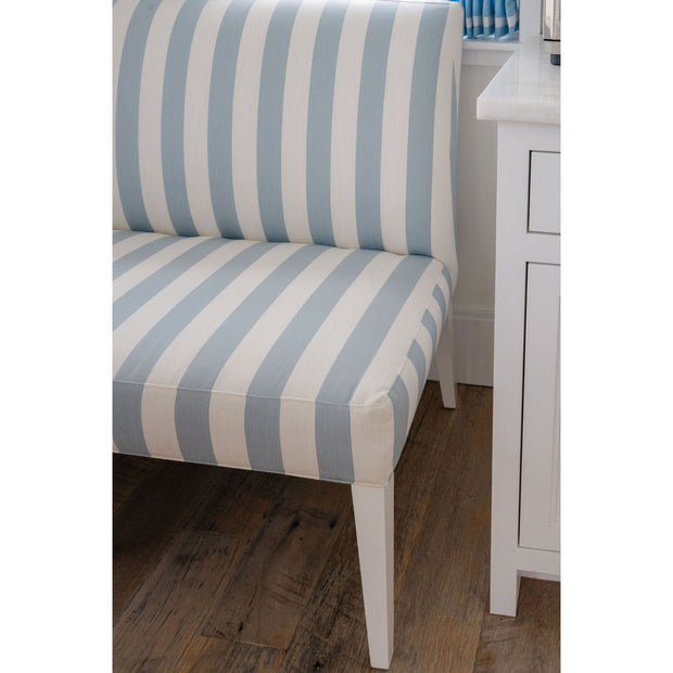 Ava Dining Banquette in Performance Cabana Stripe Blue