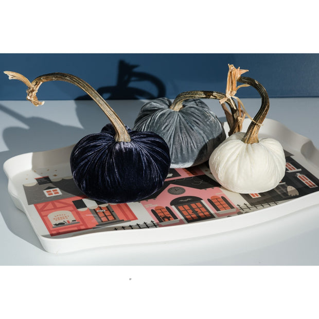 Halloween Village Bamboo Serving Tray