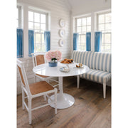Ava Dining Banquette in Performance Cabana Stripe Blue