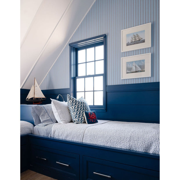 Hand Stitched Light Indigo Quilt & Shams by John Robshaw