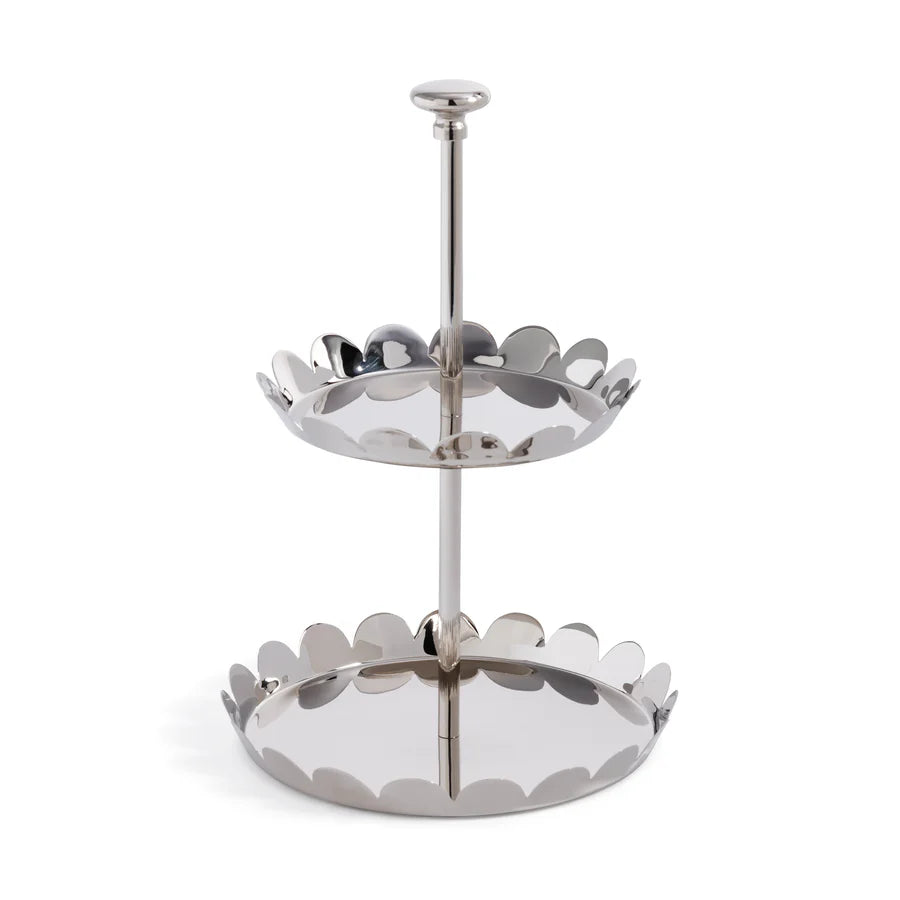 Polished Nickel Scalloped Serving Tray