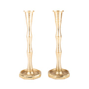 Gold Bamboo Taper Holder - Set of 2