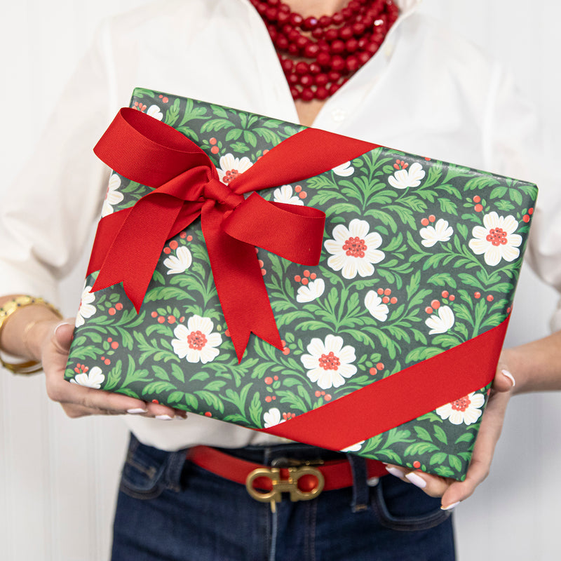 Christmas Damask Gift Wrap Roll - Set of 2