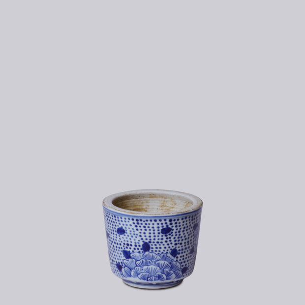 Antiqued Floral Dot Cachepot