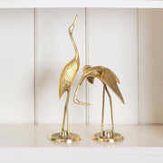 Brass Crane Sculpture - Set of 2