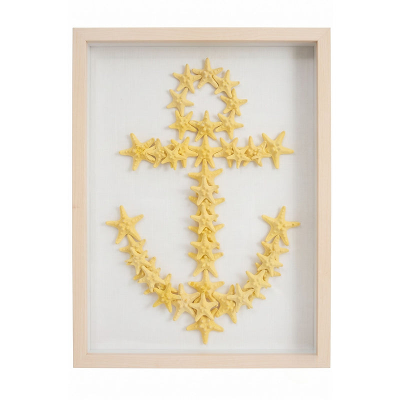Yellow Starfish Anchor Framed Art