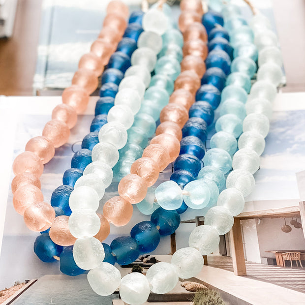 Vintage Sea Glass Beads in Aqua Blue