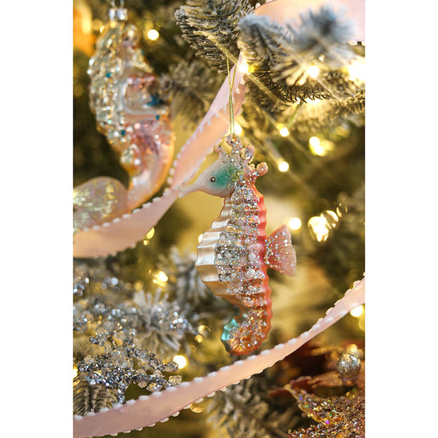 Jeweled Seahorse Ornament - Pink