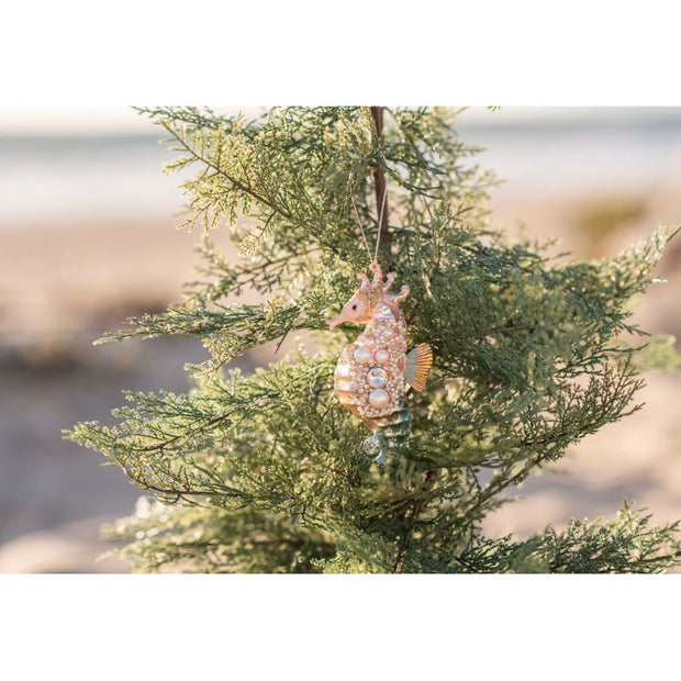 Jeweled Seahorse Ornament - Pink