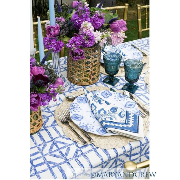 Blue Bamboo Tablecloth