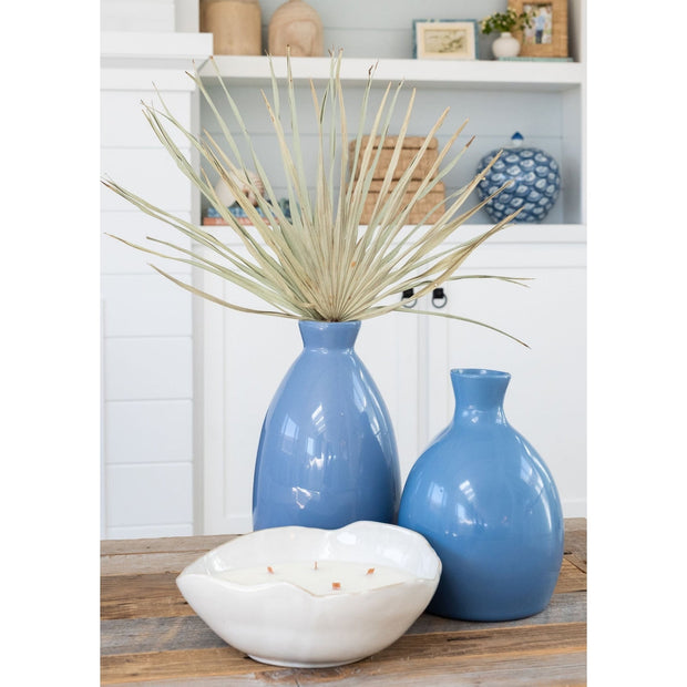French Blue Seagirt Vase - Small
