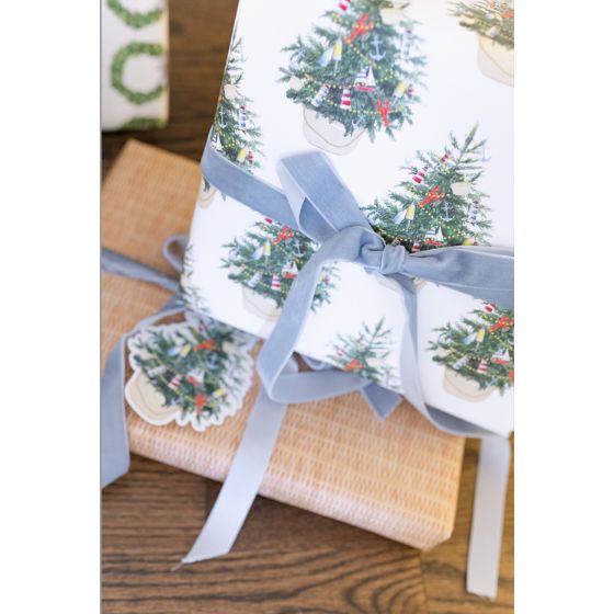 Coastal Christmas Tree Gift Wrap
