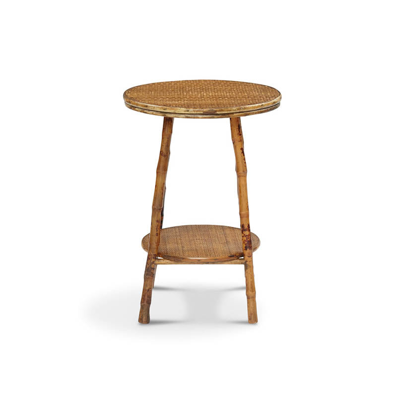Polynesian Bamboo Round Side Table by Cailini Coastal