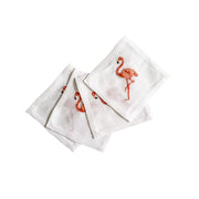 Flamingo Linen Coaster Set