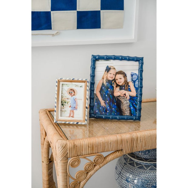 Napali Faux Bamboo Photo Frame - Navy