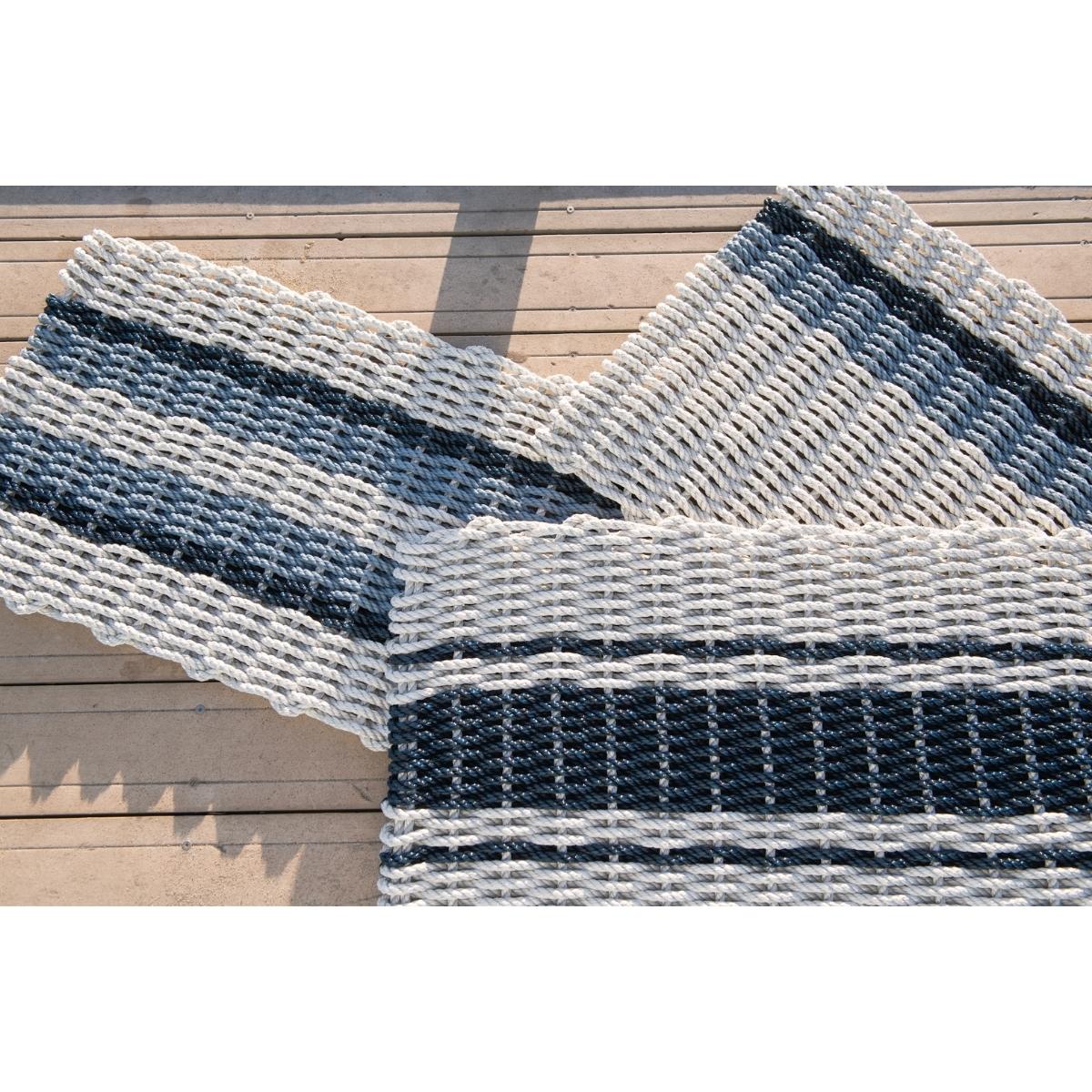 Exclusive Nautical Rope Doormat Gray, Navy & Glacier Cailini Coastal