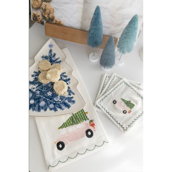 Pink Bug Tea Towel & Cocktail Napkin Set