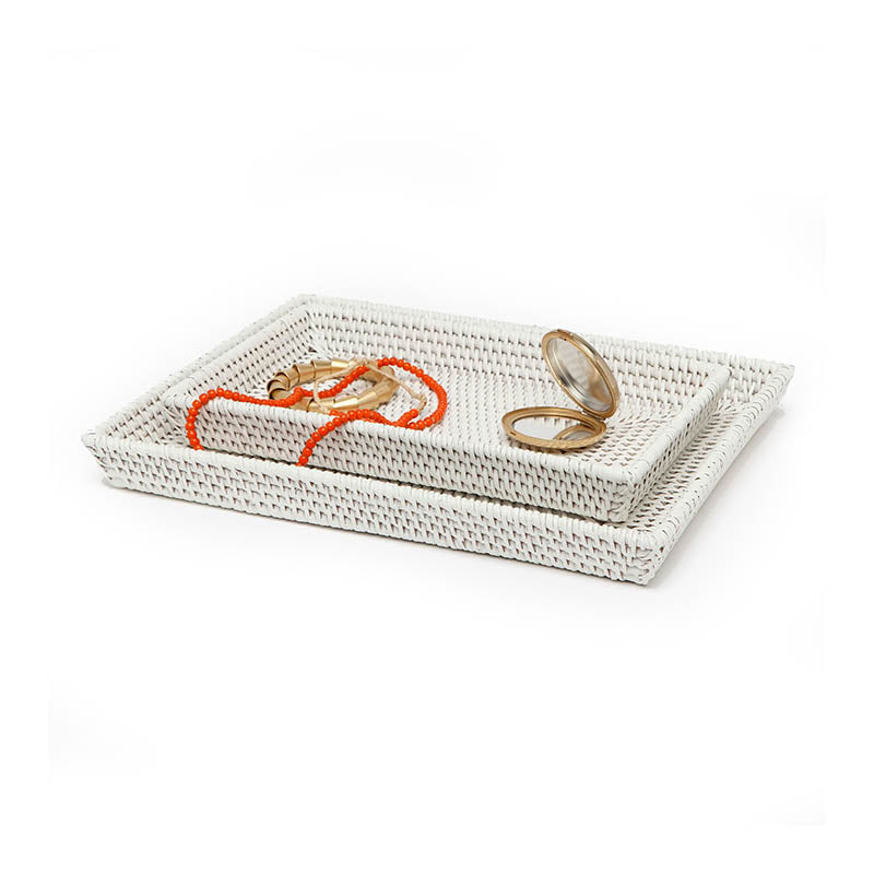 Watch Hill Nesting Vanity Trays - White