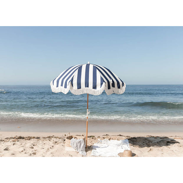 Beach Umbrella - Navy Stripe