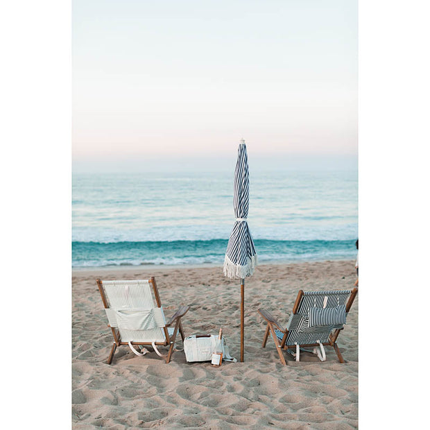 Folding Beach Chair - Sage Stripe